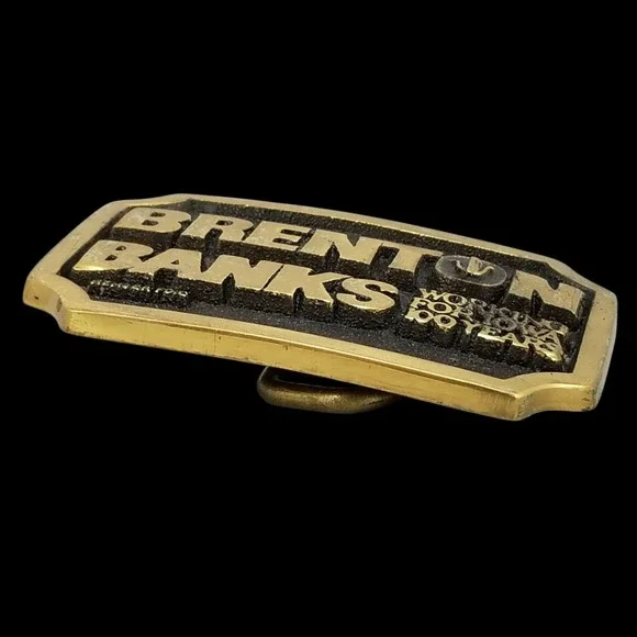 Vintage Brenton Banks Brass Belt Buckle Working For Iowa 100 Years‎